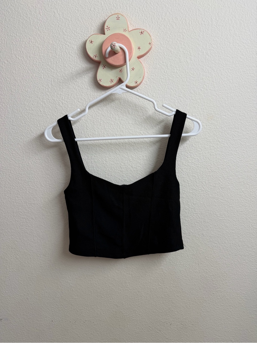 stradivarius Black Cropped Tank Top